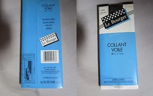 Collant voile Le Bourget noir vintage 15 deniers taille 4 fabriqué en France - Imagen 1 de 1