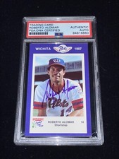 Roberto Alomar Signed 1987 Rocks Card PSA Wichita Pilots Baseball HOF Vintage