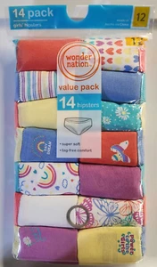 14 pack Wonder Nation Girls Size 12 Hipster Underwear Tag Free  100% Cotton - Picture 1 of 2