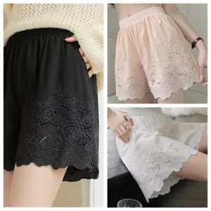 Women Cotton Lace Under Shorts Lolita Loose Elastic Waist Knickers Panties - Picture 1 of 17