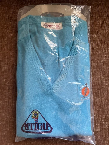 New Old Stock 1988 Super Bowl XXIII 49rs Bengals Vintage Sweater XL Antigua Blue Cover