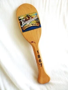 Vintage LEINENKUGEL'S SUNSET WHEAT 13 in. Wood Beer Tap Oar Paddle Handle 1867 - Picture 1 of 9