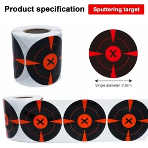 250pcs 3" Shooting Splatter Target Stickers Adhesive Reactive Targets Paper Roll - Picture 1 of 12