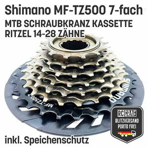 Shimano MF-TZ500 Kassette Schraubkranz Ritzel 14-28 Zähne Tourney 7-fach Fahrrad - Bild 1 von 12