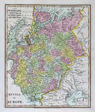 1812 Darton Union Atlas Map Russia in Europe Ukraine Moscow St. Petersburg Kiev