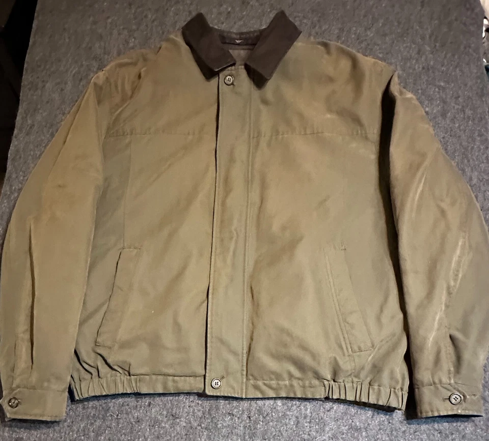 Men's Dockers Full Zip Brown Jacket Coat Size XL Olive Green 043616A F3 - Image 1 of 4