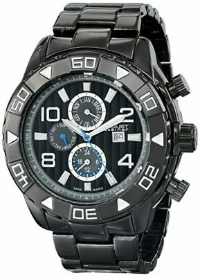 NEW August Steiner AS8130BK Mens Analog Multi-Functional Black Metal Sport Watch - Image 1 of 2