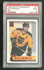 RAY BOURQUE 1999-2000 PACIFIC PARAMOUNT RED 99-00 NO 17 PSA 9  55273