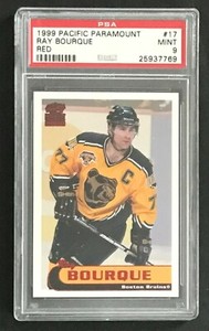 RAY BOURQUE 1999-2000 PACIFIC PARAMOUNT RED 99-00 NO 17 PSA 9  55273