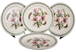 PORTMEIRION Botanic Garden Dinner Plate Lily Flowered Azalea Set/4 New - Picture 1 of 6