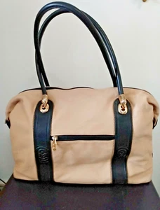 Vintage Marino Orlandi Butter Yellow & Black Leather XL Purse Tote  "As Is" - Picture 1 of 12