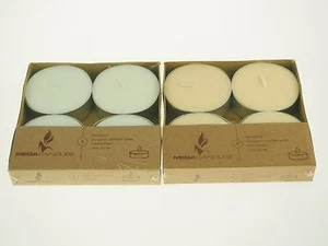 Large Flat Disc Slice Votive Candles Vase Lantern Vela Decor Premium White Ivory - Picture 1 of 5