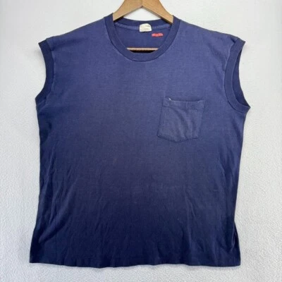 Camisa Mcgregor De Colección Para Hombre XL Azul Marino Desteñida por el Sol Músculo Tanque Cuadrada Años 80 90 EE. UU. Foto 1 de 4