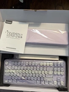 YUNZII B87 Wireless Mechanical Keyboard,QMK/VIA Cocoa Cream V2, Purple - Picture 1 of 4