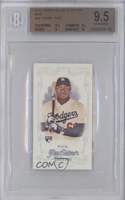 2013 Topps Allen & Ginter's Mini Yasiel Puig #44 BGS 9.5 GEM MINT Rookie RC - Image 1 of 2