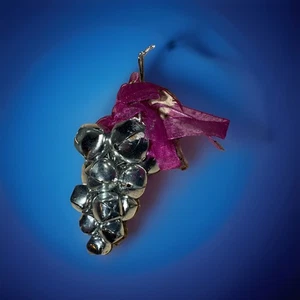 Vtg Jingle Bell Hanging Grapes Xmas Tree Ornament! 3.5” - Picture 1 of 5