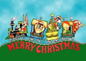 Bugs Bunny Porky Pig Sylvester und Tweety Weihnachten 5x7 Fotodruck - Bild 1 von 1