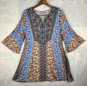 Soft Surroundings Womens Sz S Fifi Embroidered Floral Tunic Top Blouse Festival - Picture 1 of 13