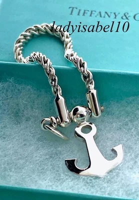 Tiffany & Co. Llavero Cuerda de Anclaje Llavero Envío Plateado De Colección con Caja - Auténtico Foto 1 de 4