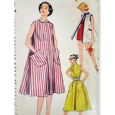 Simplicity 4304 Sewing Pattern for 50s Tent Dress, Robe, & Cover-Up Vtg B32"  - Image 1 of 4