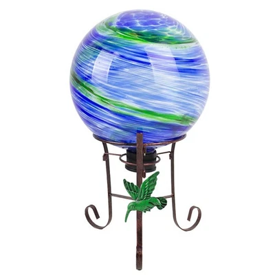 Bola de observación de 10" de diámetro con soporte de metal para colibrí de 8,5" jardín exterior decoración... Foto 1 de 4