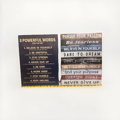 Two Motivational Wall Art Inspirational Quotes - Image 1 of 4