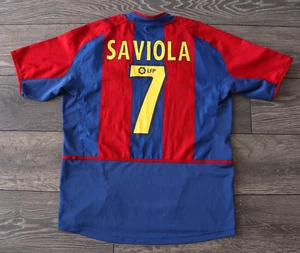 BARCELONA #7 SAVIOLA 2002/2003 FOOTBALL SHIRT JERSEY HOME NIKE ORIGINAL SIZE M - Picture 1 of 14