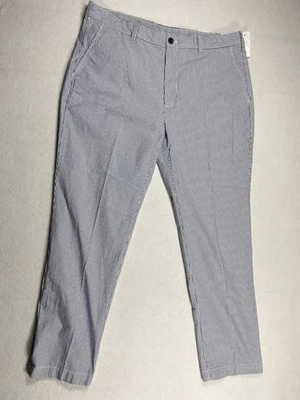 NUEVO Pantalones Brooks Brothers Seersucker Para Hombre 40x32 Rayas Clark Pantalones Preppy Foto 1 de 4