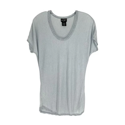 Camisa de lino Lord & Taylor para mujer talla mediana P azul tejida manga corta Foto 1 de 4