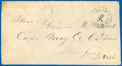 APR 7 1840 ENVÍO DE NUEVA YORK / 6CTS en cubierta, Palacio de Justicia de Trinidad a Cape May, ¡Nueva Jersey! Foto 1 de 2