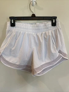 Athleta Mesh Racer Run Short 4” Inseam White Womens Size XS - Picture 1 of 8