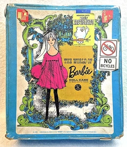 Estuche para muñecas Barbie The World of 1960 #1002 1968 Mattel azul y verde retro - Imagen 1 de 6