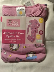 Pigiama Lily & Dan bambina XS rosa gatto unicorno arcobaleno manica lunga 100% cotone - Foto 1 di 4