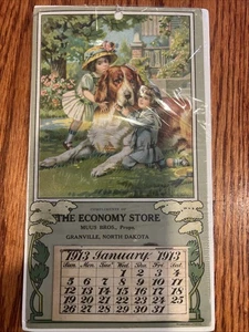 1913 Antique Calendar MUUS BROS, Granville, North Dakota, The Economy Store - Picture 1 of 7