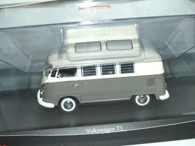 VW COMBI T1 CAMPING CAR Gris et Beige SCHUCO 1:43 - Photo 1/2