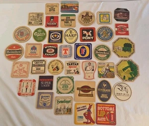 VTG Lot of 50 German & Domestic Beer Coasters Old Style Advertising 1970's 80's - Picture 1 of 24