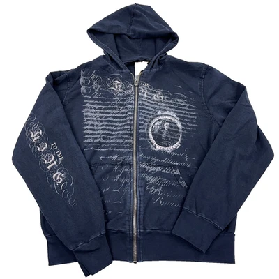 Vintage Y2K Black Hears Brigade Hoodie Adult XL Full Zip Sweatshirt Jacket Punk - Image 1 of 4