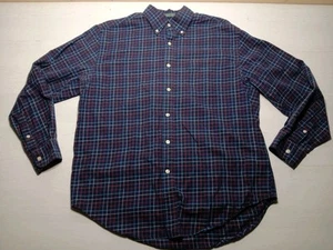 Lyle & Scott Mens Large Blue Plaid Long Sleeve Button Up Shirt *See Arm Picture* - Picture 1 of 12