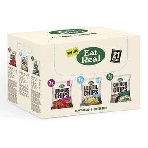 Eat Real Crisps Salted Tomato Basil Sour Cream Variety Flavour Chip Pack 21 Bags - Picture 1 of 5