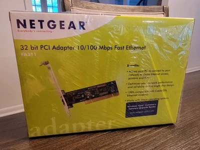 New Sealed Netgear 32 bit PCI Adapter FA311 10/100 Mbps Fast Ethernet - Image 1 of 4