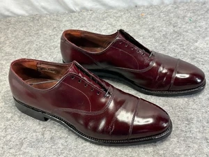 Scarpa elegante Oxford Allen Edmonds Park Avenue da uomo taglia 8,5 Dk bordeaux punta a cappuccio - Foto 1 di 9