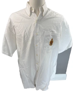 Ralph Lauren Hemd Blaire Baumwolle weiß Kurzarm VINTAGE Wappen Large - Bild 1 von 5