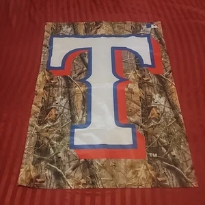 TEXAS RANGERS mlb BASEBALL BANNER FLAG Camouflage 27" x 36" realtree decoration - Picture 1 of 14