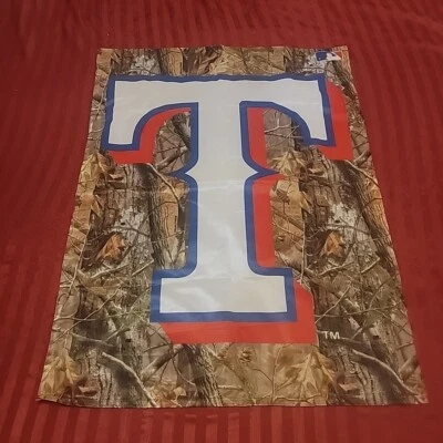 BANDERA DE BÉISBOL TEXAS RANGERS mlb camuflaje 27" x 36" decoración realtree Foto 1 de 4