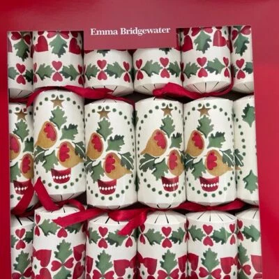 EMMA BRIDGEWTAER Emma Bridgewater CHRISTMAS JOY Robins and Hearts 6 x 12" Crackers