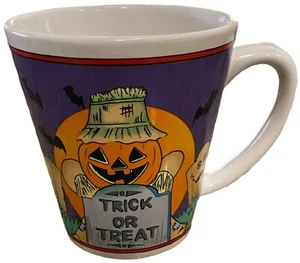 Taza de café calabaza truco o trato de Halloween de colección 10 oz 4 pulgadas - Imagen 1 de 6