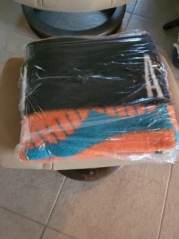 VINTAGE MIAMI DOLPHINS BLANKET OR THROW , OLD DESIGN, 50 X60  RARE Cover