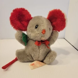 Russ Berrie Vintage Mouse Stuffy 1977 Christmas Stuffed Animal 7" Plush - Picture 1 of 4