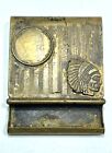 Antique 1920’s Collectible Copper Match Book Holder Indian Chief Head