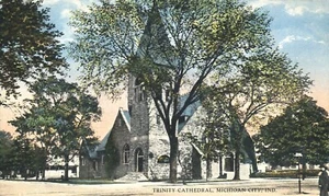 Postal de la Catedral de la Trinidad Michigan City Indiana 1915 - Imagen 1 de 2